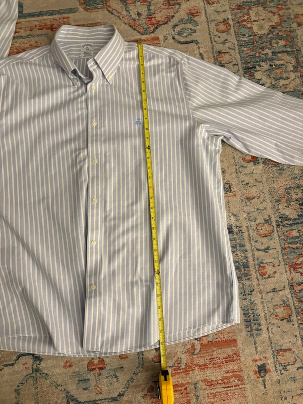 Brooks Brothers Men’s Button Down Dress Shirt XL Original Polo Shirt Blue Stripe - Picture 9 of 9